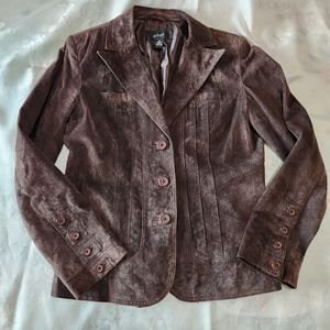 Beautiful Chocolate Brown Suede Jacket by Alfani SzM!!